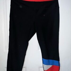 Avia Black Leggings with Red and Blue Highlights